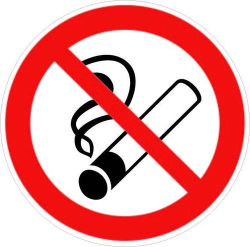 Tupakointi kielletty-tarra, 5*5 cm, 4 kpl